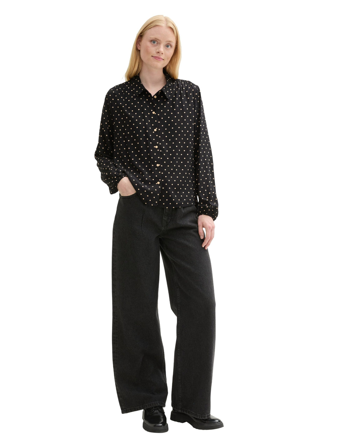 Printed Viscose Blouse - Black