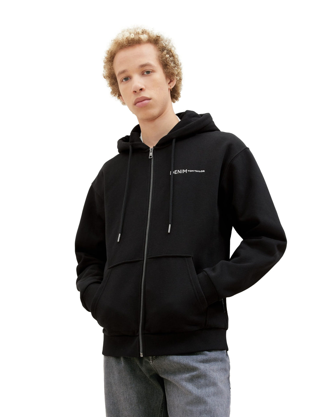 Zipper Hoodie Jacket - Black