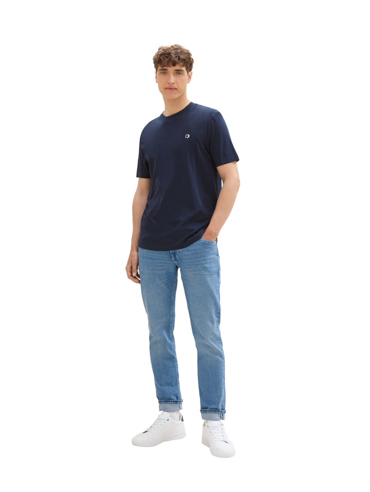 Rounded Hem T-Shirt - Blue