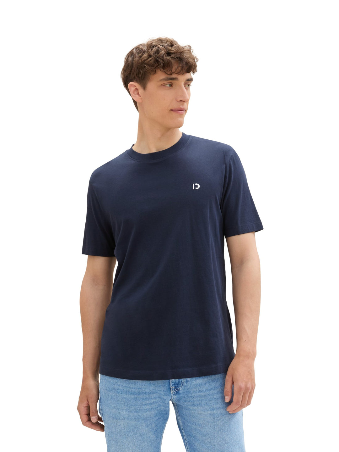 Rounded Hem T-Shirt - Blue
