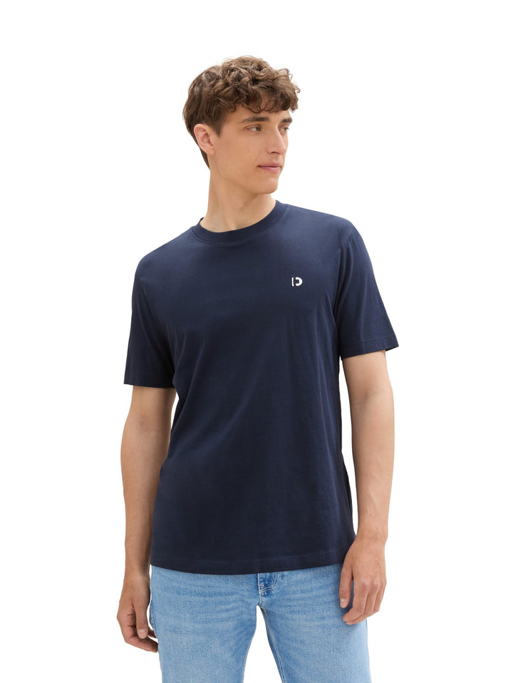 Rounded Hem T-Shirt - Blue