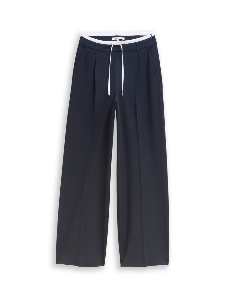 Wide leg trousers in a 2-in-1 look - Blue