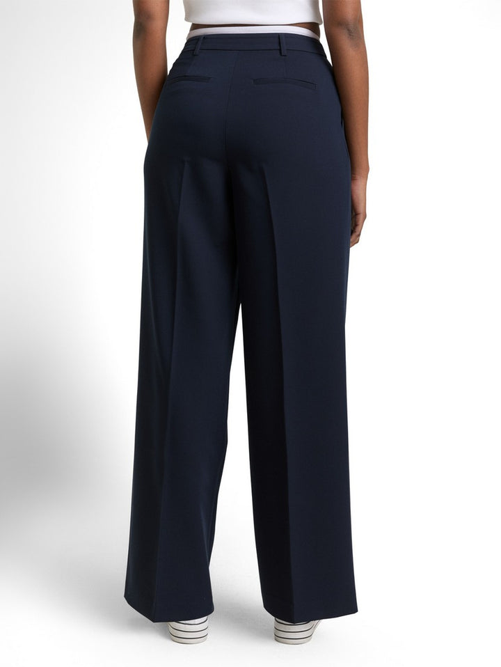 Wide leg trousers in a 2-in-1 look - Blue