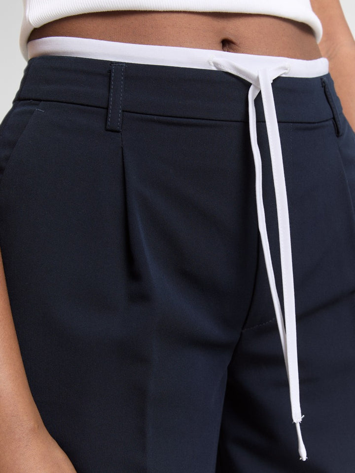 Wide leg trousers in a 2-in-1 look - Blue
