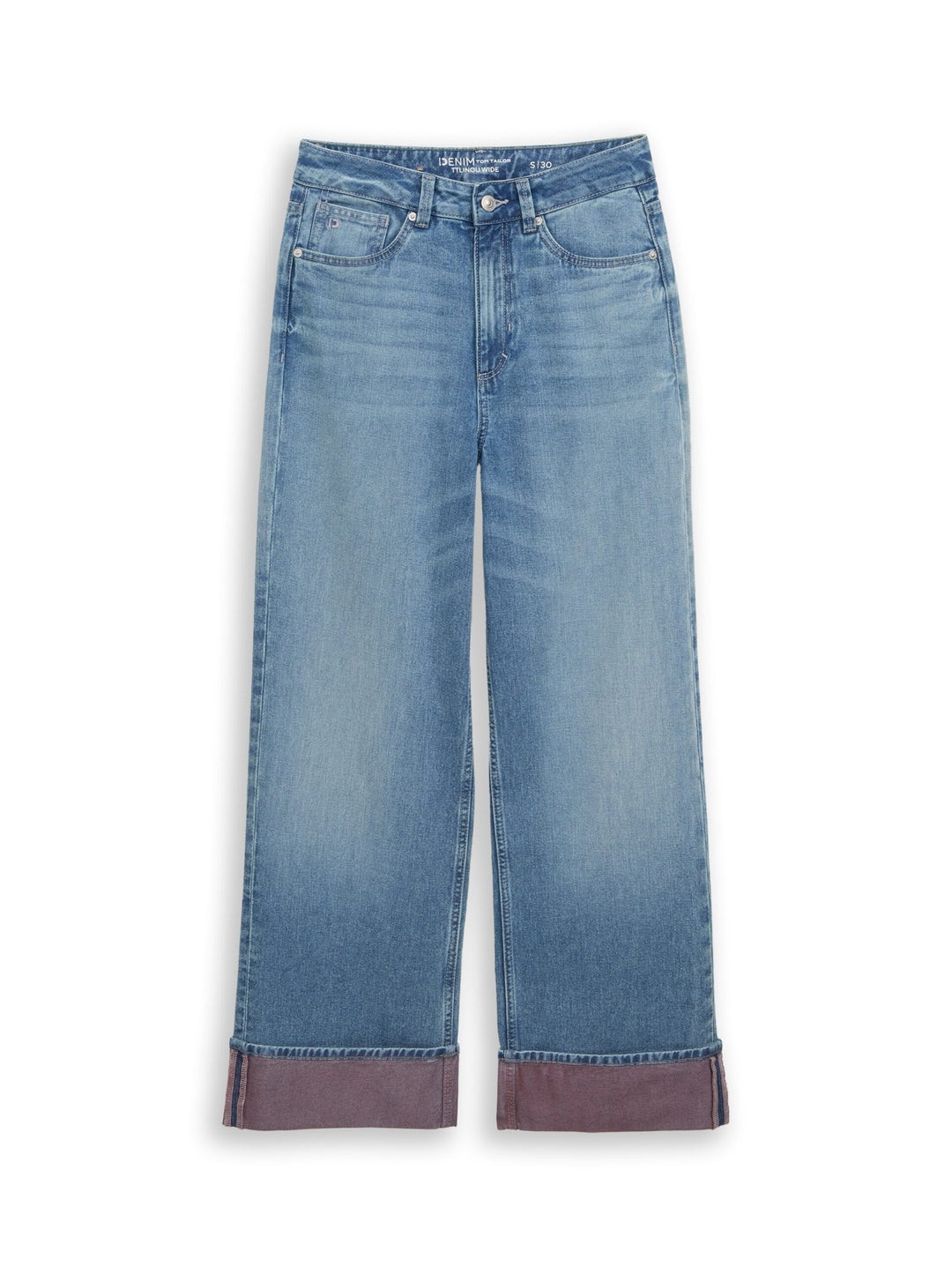 Wide Jeans with turn-ups - Light Blue