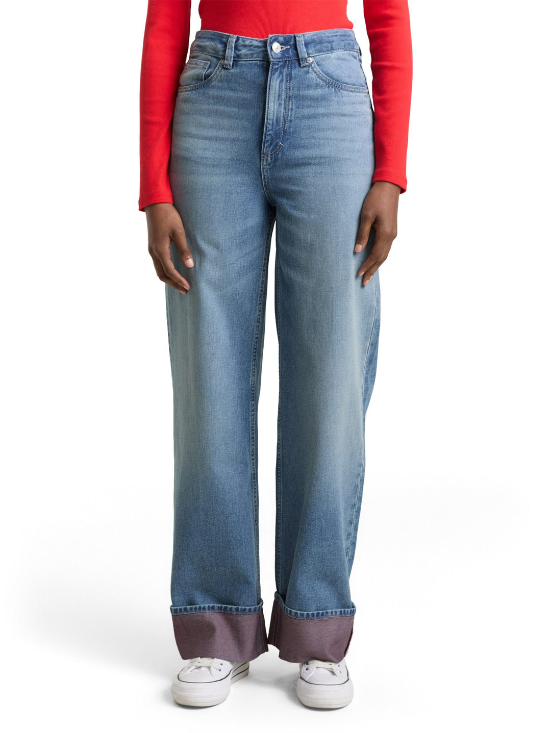 Wide Jeans with turn-ups - Light Blue