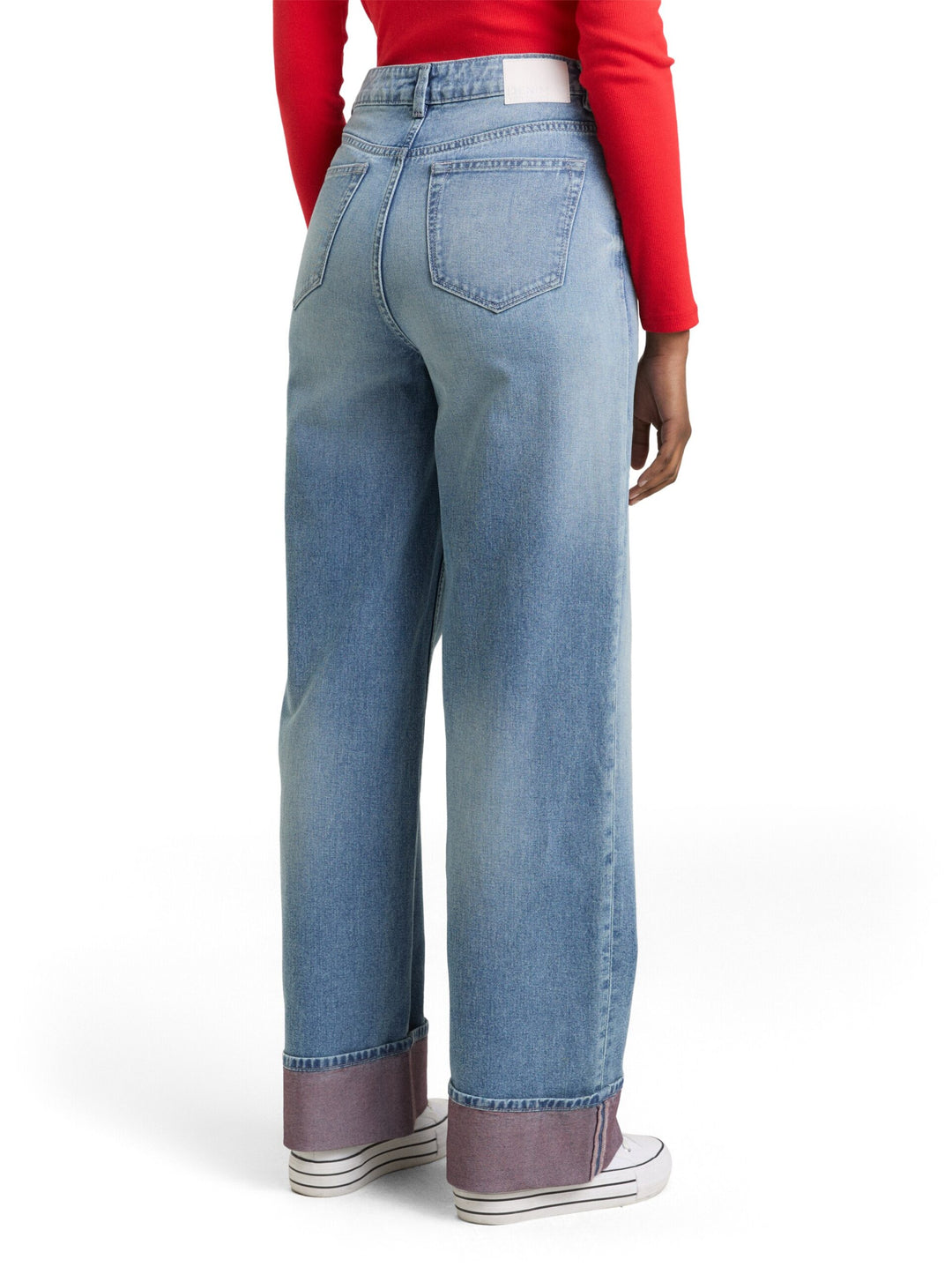 Wide Jeans with turn-ups - Light Blue