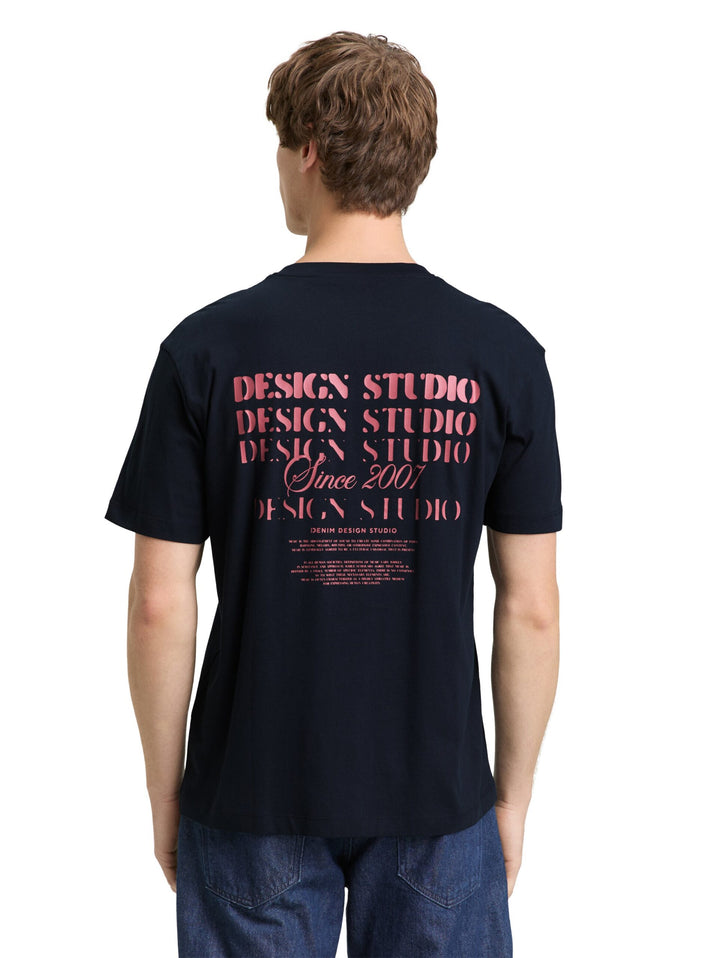 Relaxed fit T-shirt with back print - Blue
