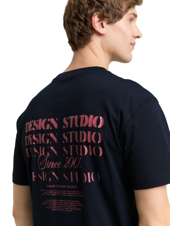 Relaxed fit T-shirt with back print - Blue