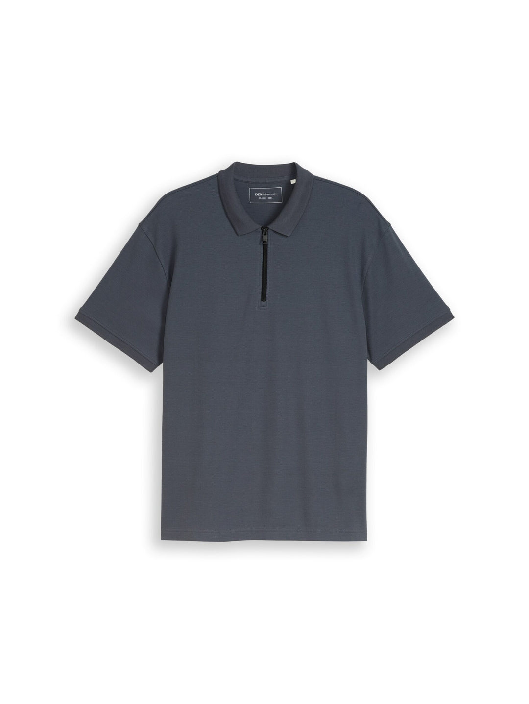Relaxed fit polo shirt with zip - Grey