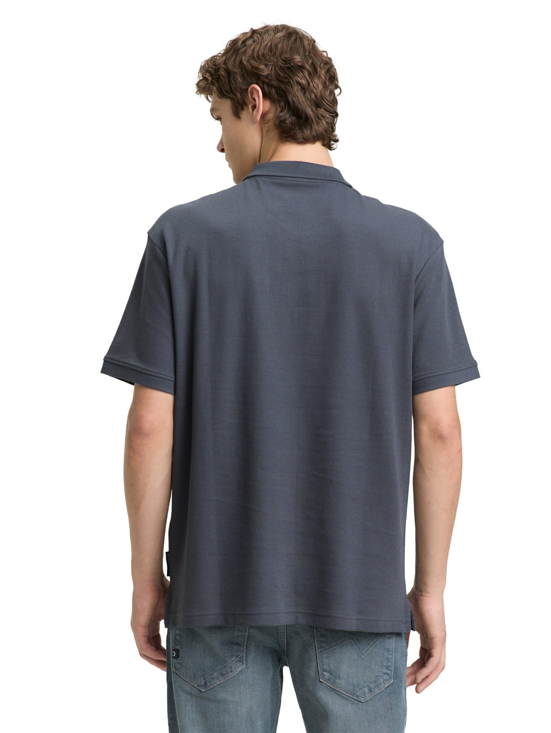 Relaxed fit polo shirt with zip - Grey