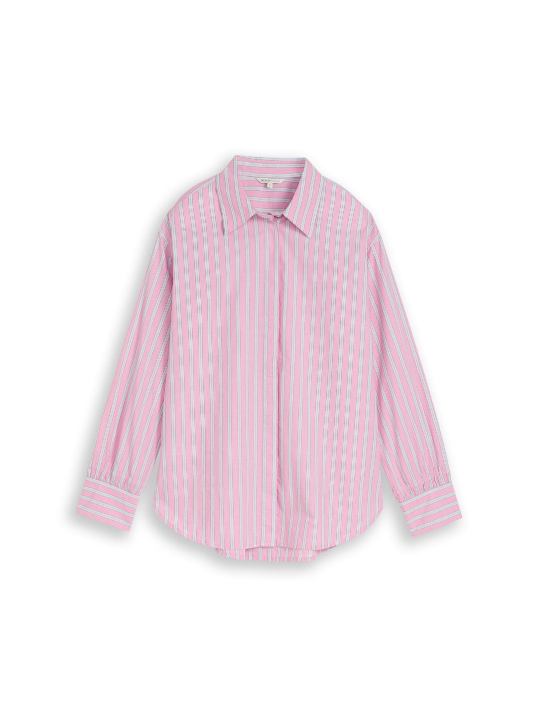 Oversized shirt blouse with striped pattern - Pink