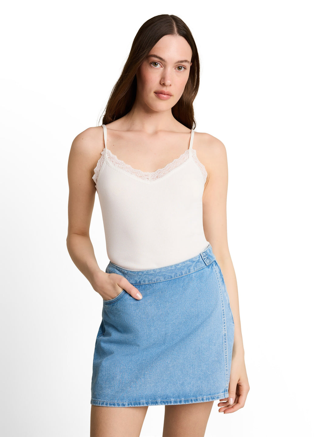 Top With Lace Detail - Off White