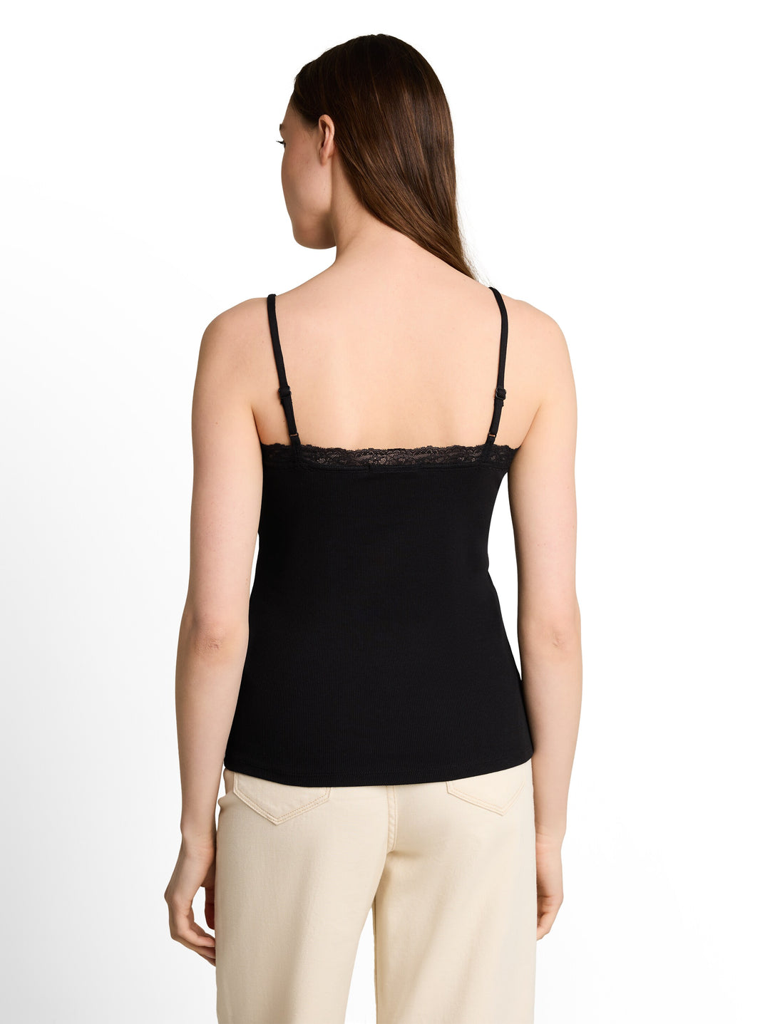 Top With Lace Detail - Deep Black