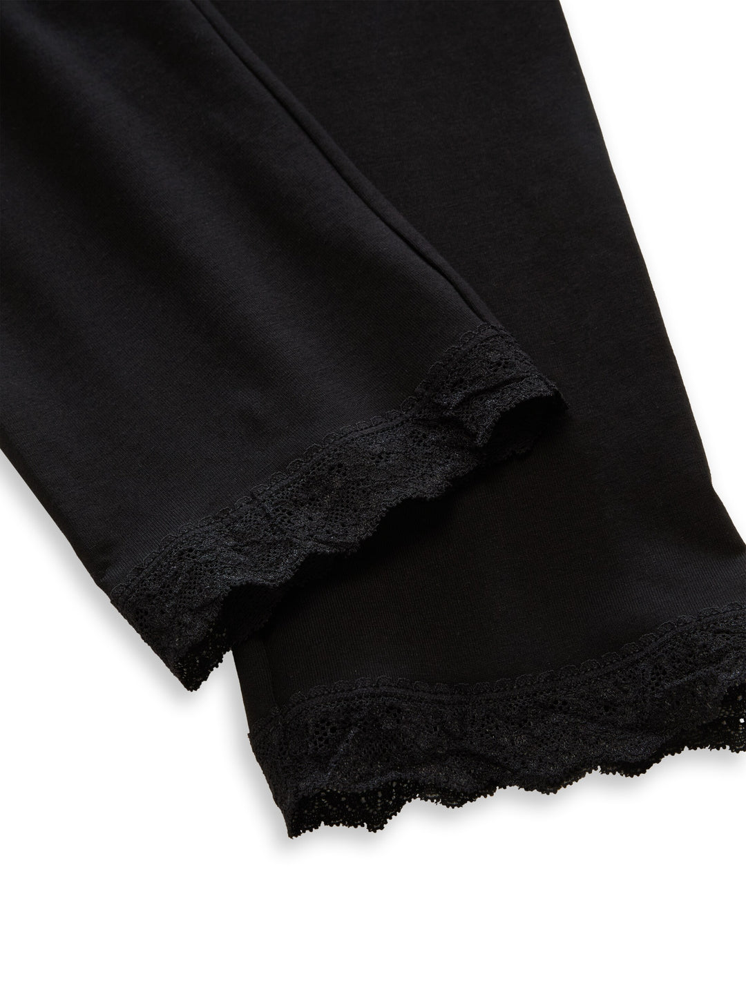 Leggings With Lace - Deep Black