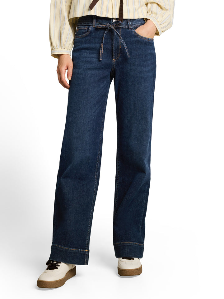 Ttemily Wide - Used Dark Stone Blue Denim