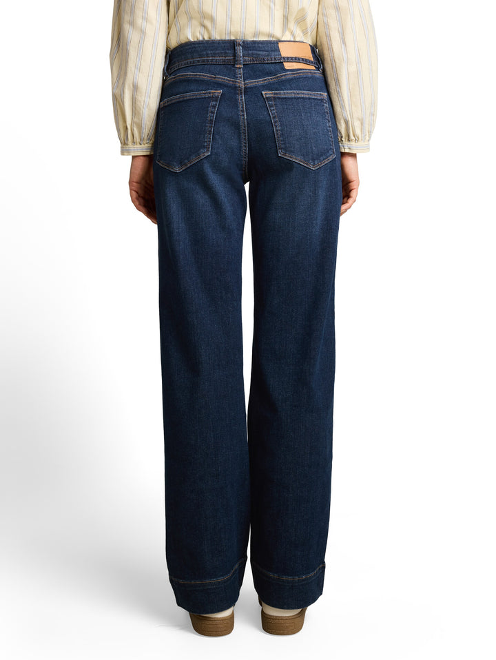 Ttemily Wide - Used Dark Stone Blue Denim