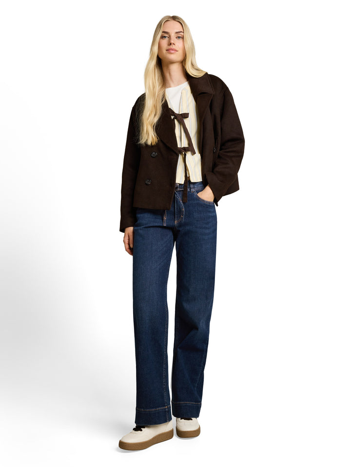 Ttemily Wide - Used Dark Stone Blue Denim