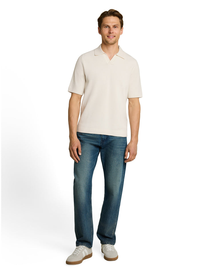 Pique Knit Polo - Wool White