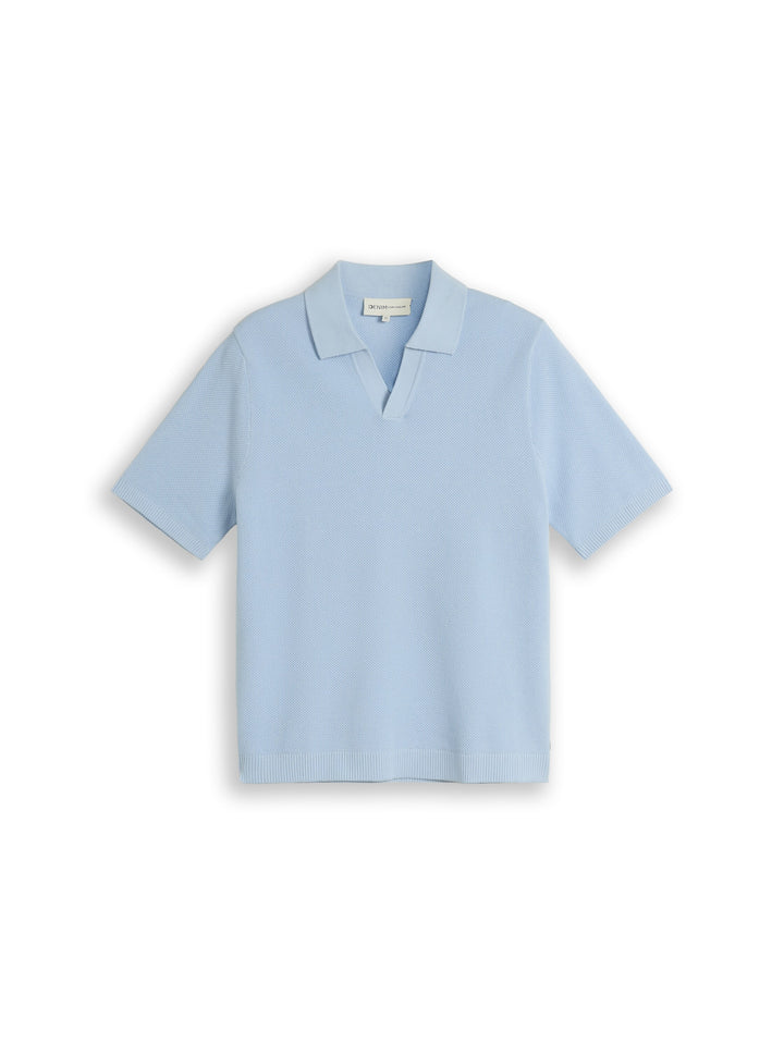 Pique Knit Polo - Light Metal Blue