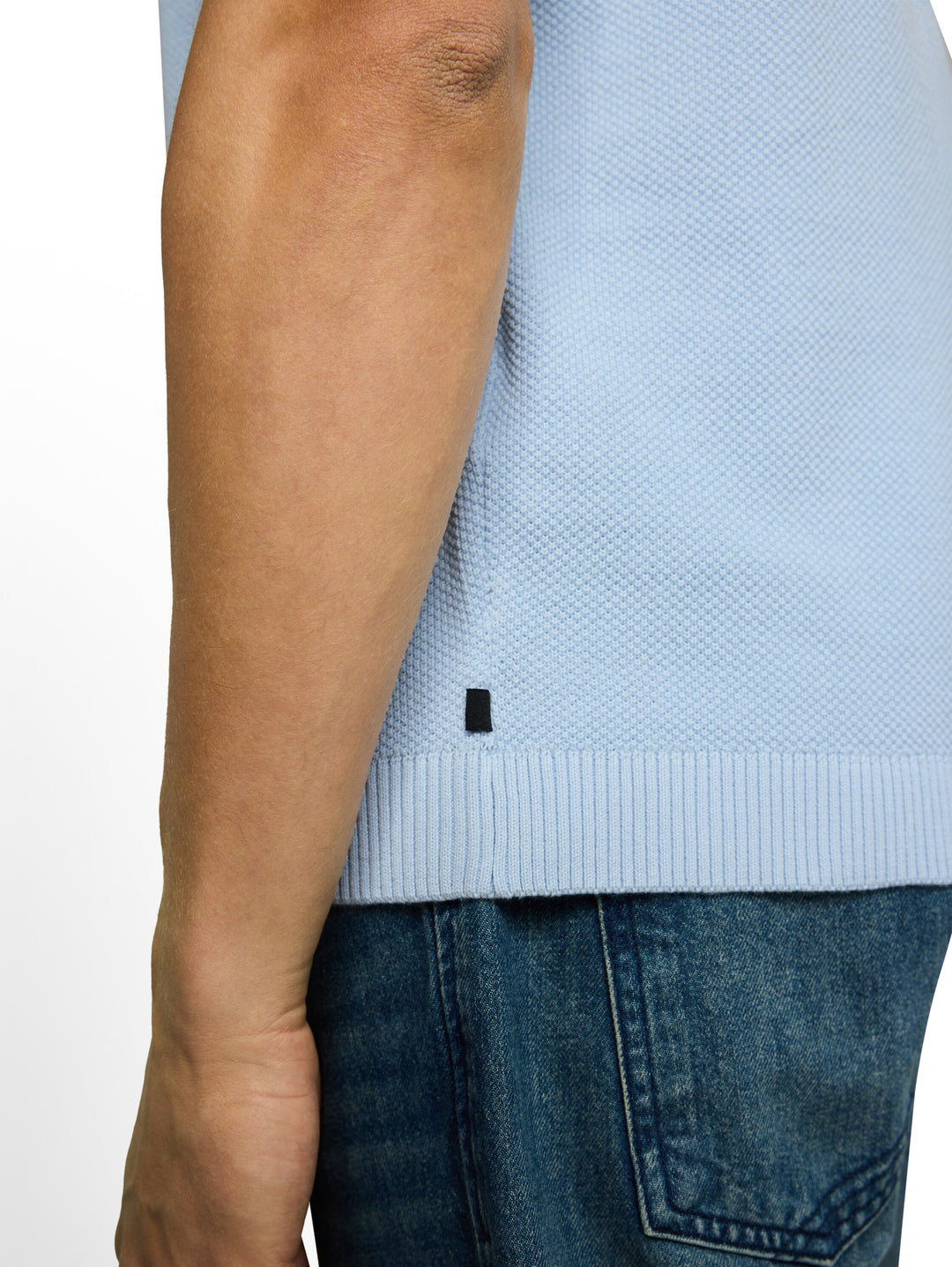 Pique Knit Polo - Light Metal Blue