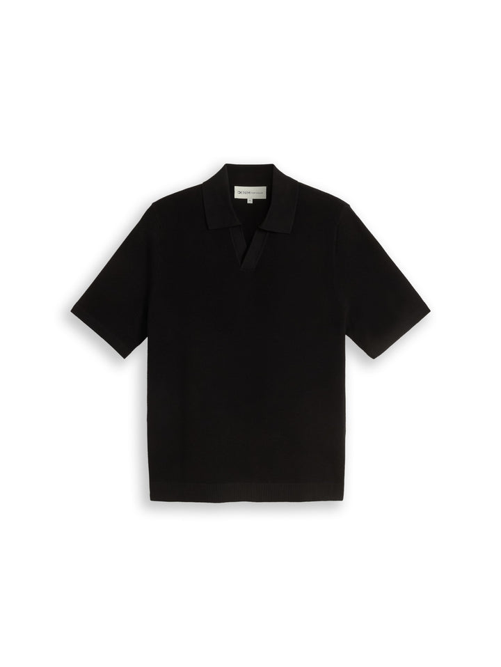 Pique Knit Polo - Black
