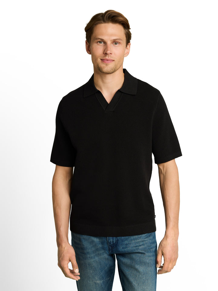 Pique Knit Polo - Black