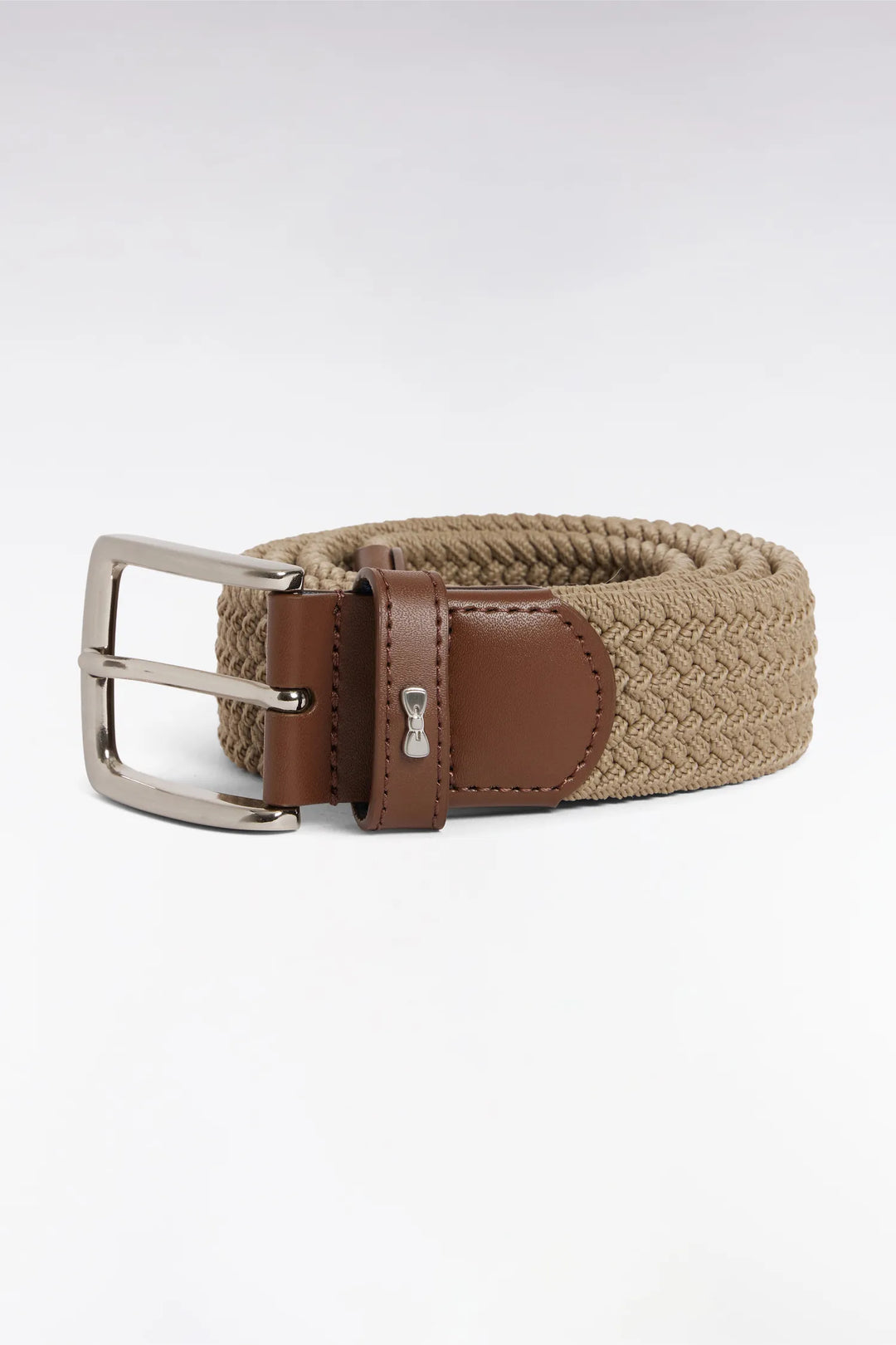 Beige Elasticated Textile Belt