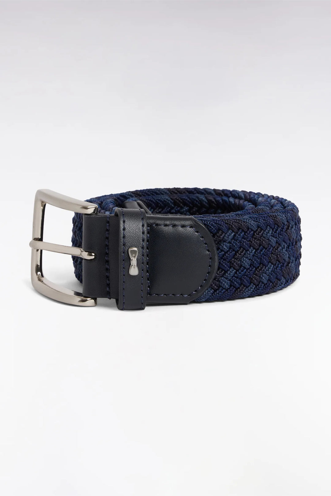 Navy Blue Tricolour Elasticated Textile Belt