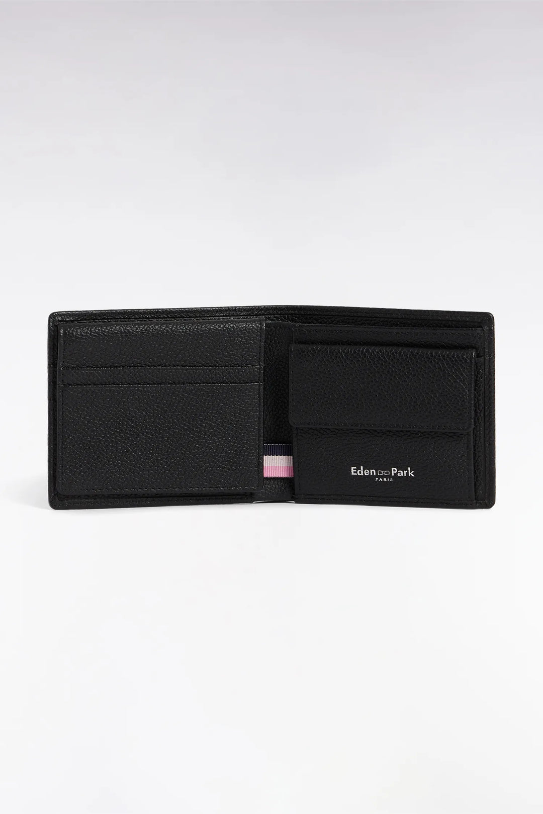 Italian-Style Wallet in Black Grained Leather