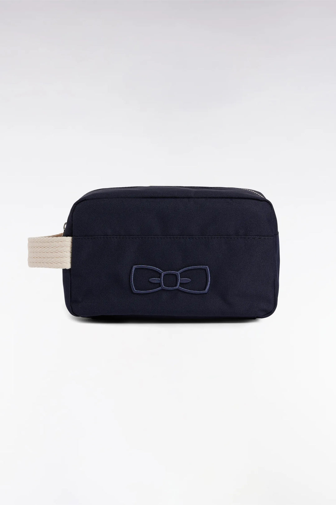 Navy Blue Nylon Toiletry Bag with Embroidered Emblem