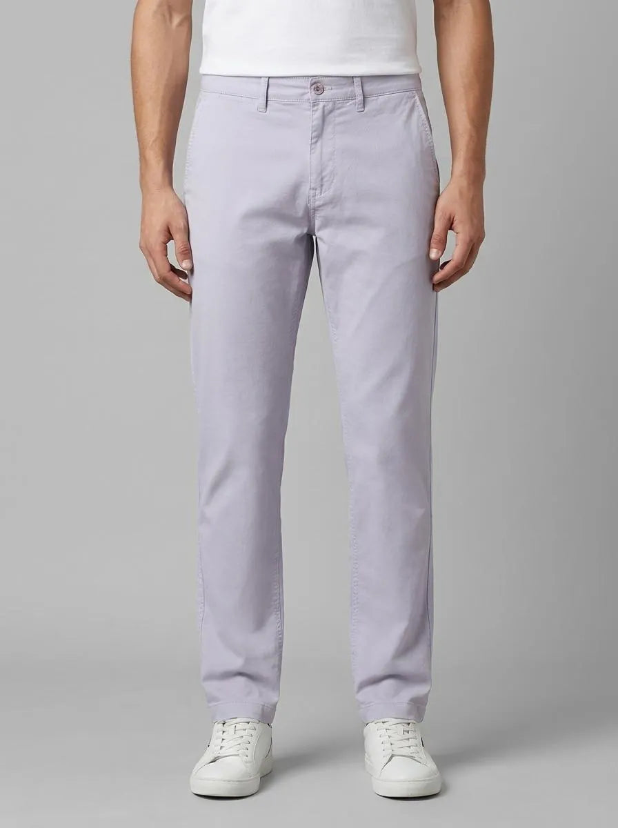 Regular Chino Pants in Gray Stretch Cotton