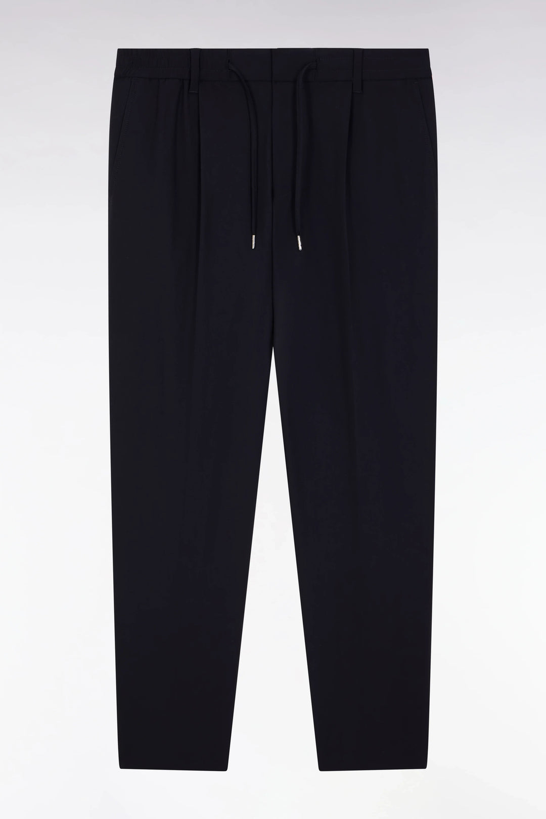 Elasticated Waist Pants in Navy Technical Fabric Modern Cut