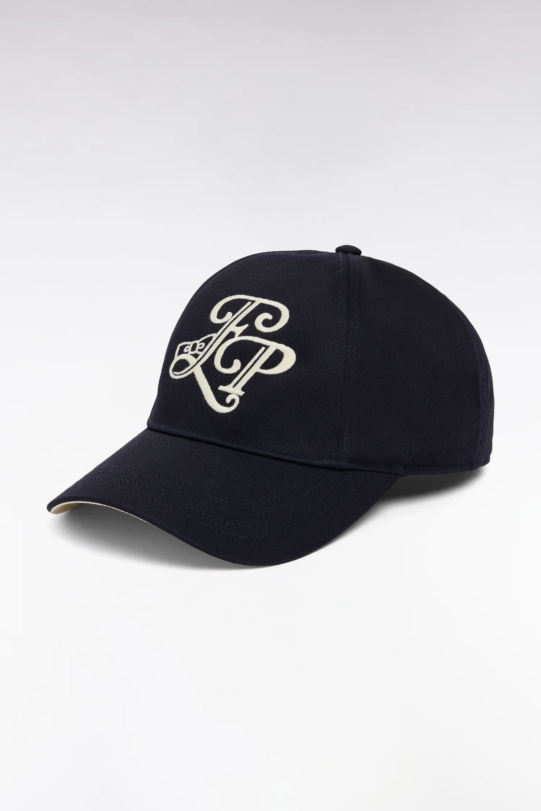 Navy Cotton Twill Cap with Ep Initials Embroidery