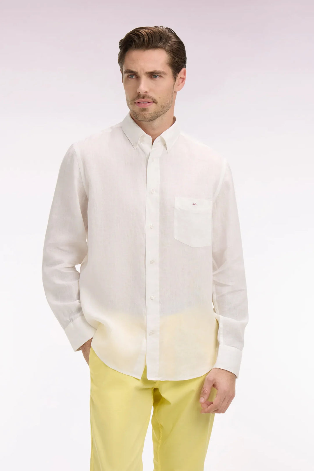 Straight White Linen Shirt