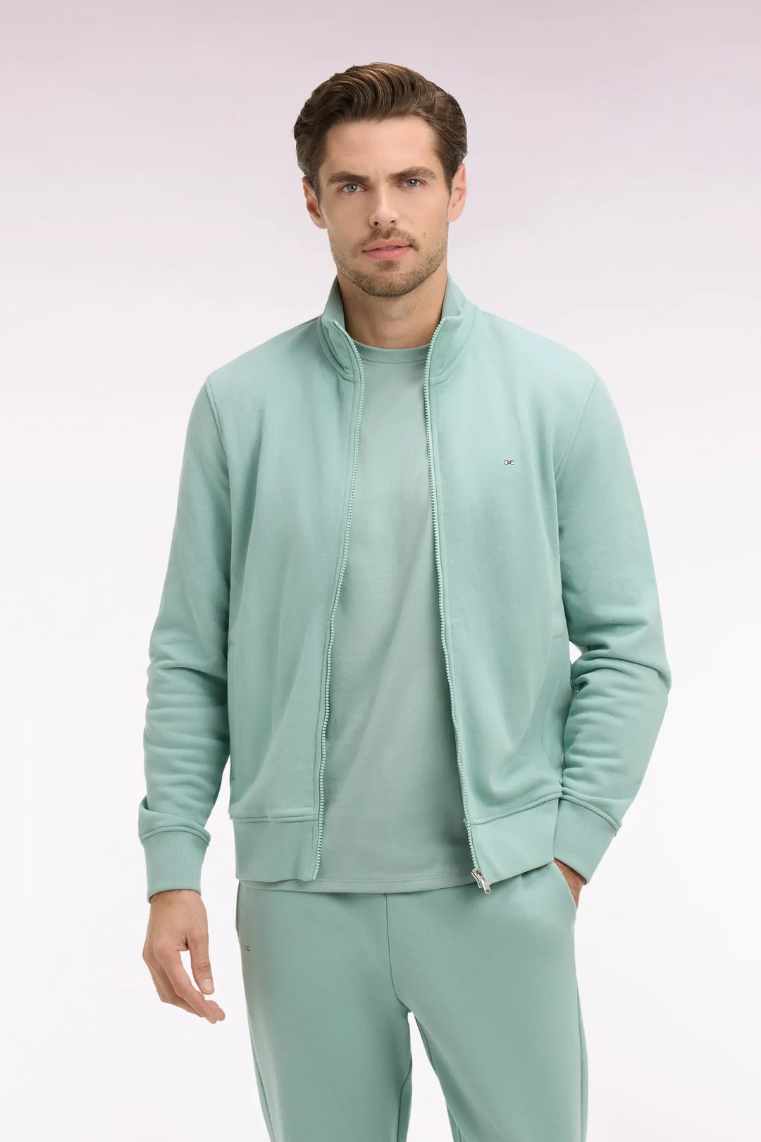Straight-Cut Shirt in Aqua Green Linen