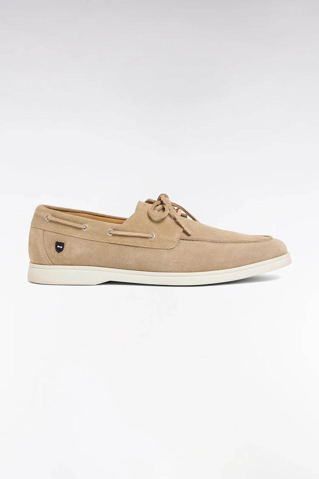 Beige Suede Boat Shoes