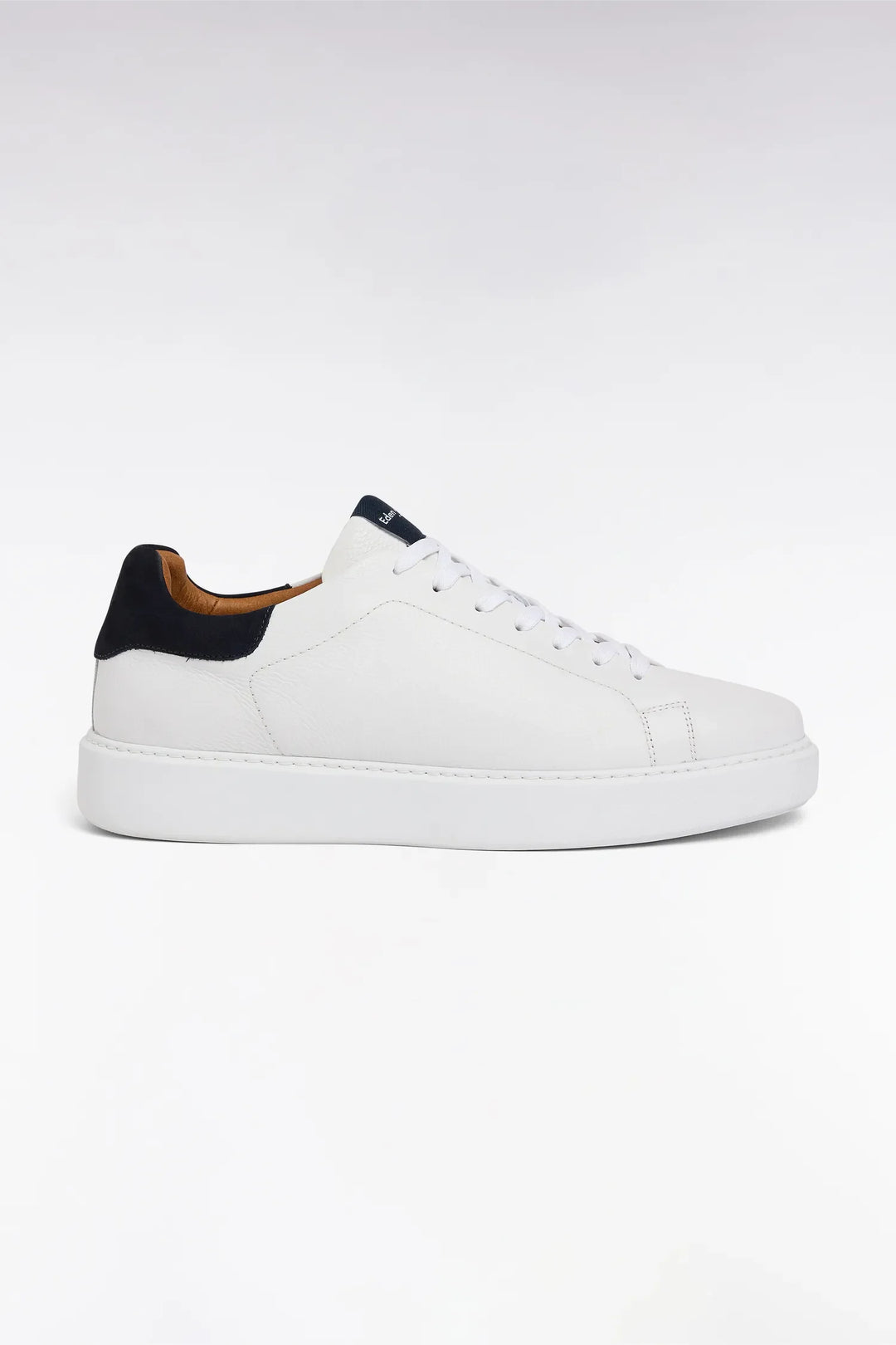 White Grained Leather Sneakers