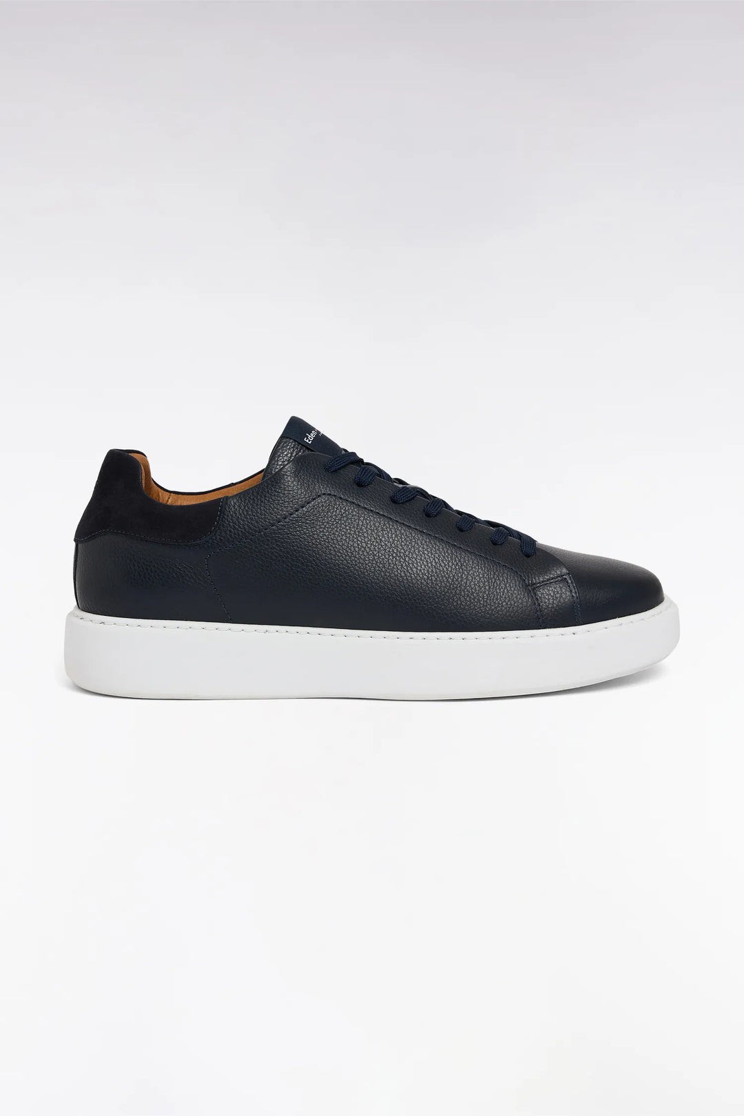 Navy Grained Leather Sneakers