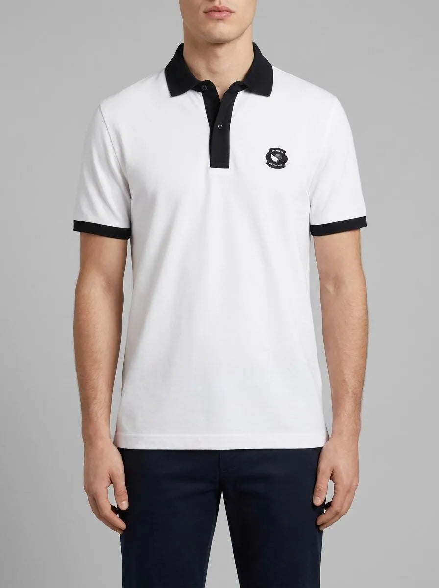 New Zealand Short-Sleeved White Cotton Polo Shirt
