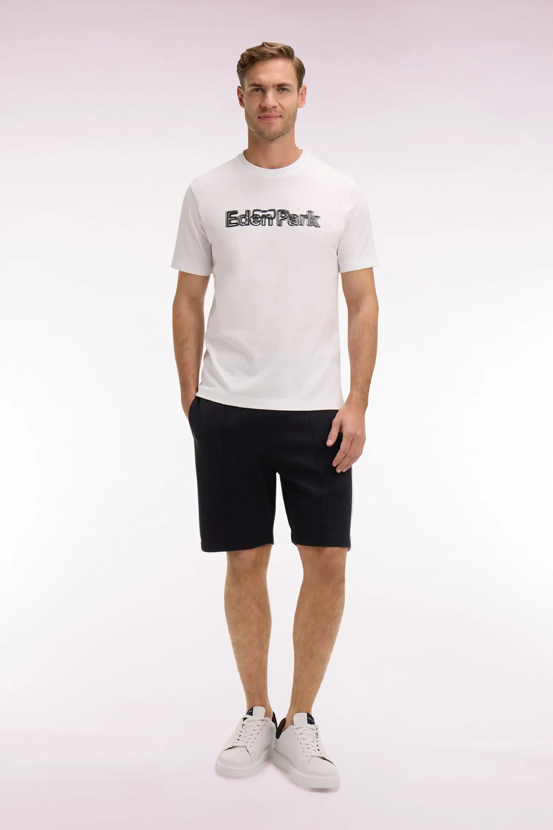 Black Fleece Shorts with White Piping