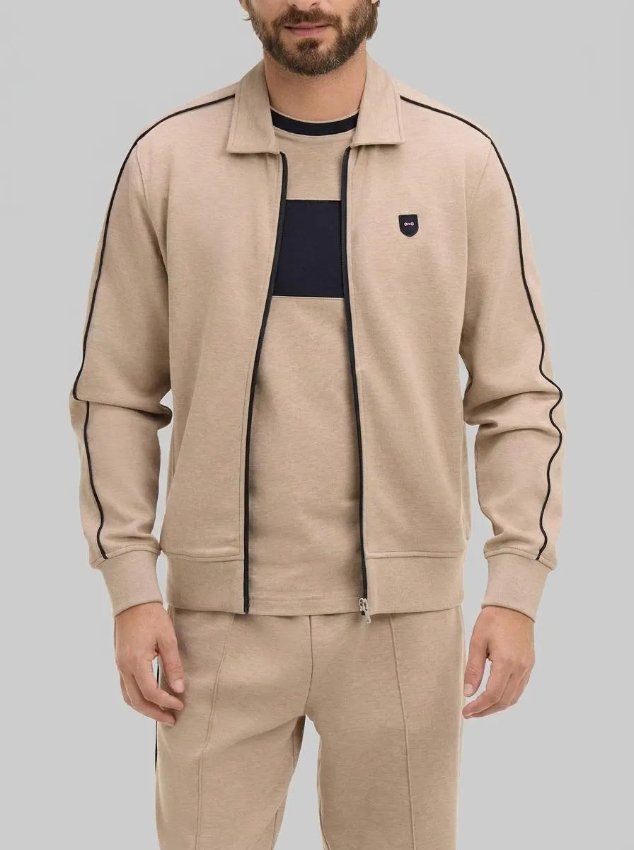 Beige Fleece Sweatshirt/Jacket