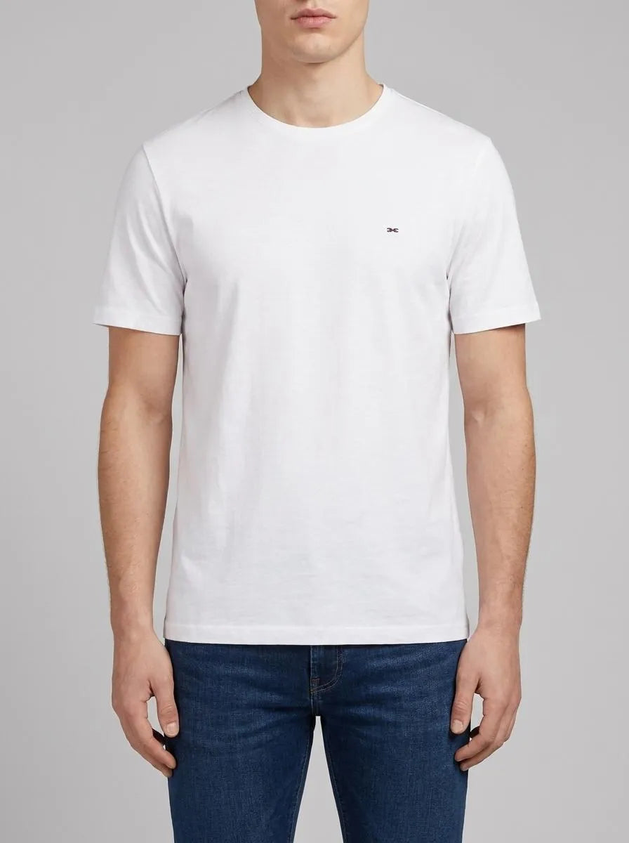 White Slub Cotton Jersey Short-Sleeved T-Shirt