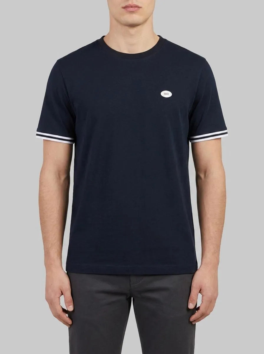 Regular Fit Short-Sleeved Cotton T-Shirt in Navy