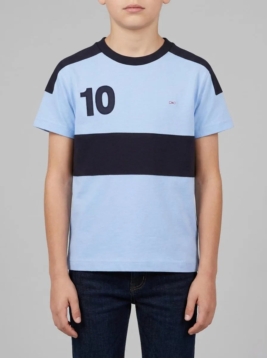 Short-Sleeved Sky Blue Cotton T-Shirt