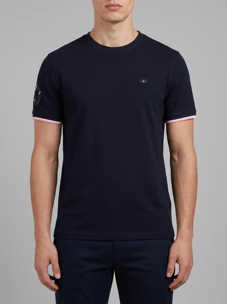 France XV Short-Sleeved T-Shirt in Navy Cotton