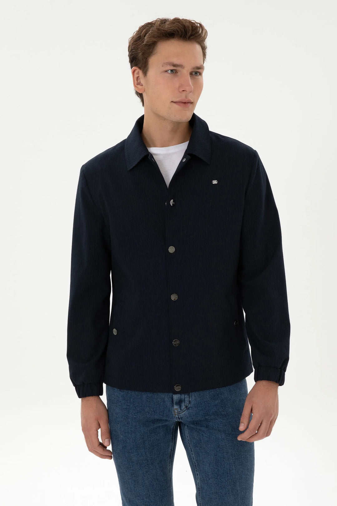 Navy Button Up Jacket