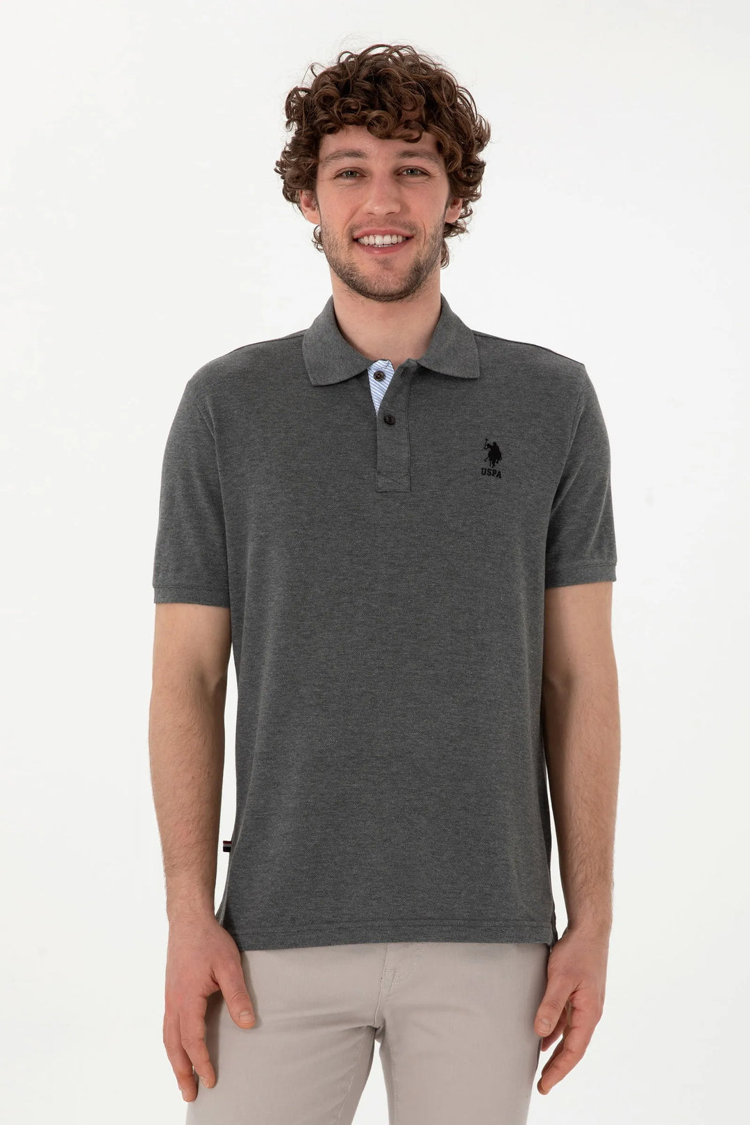 Antrasit Melanj Regular Fit Polo Shirt