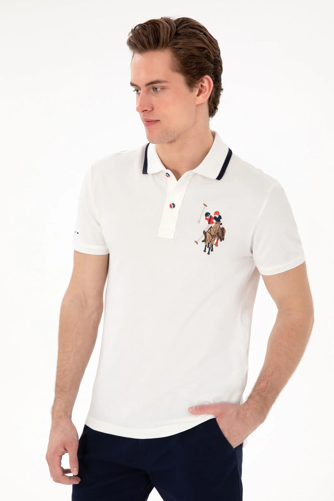 White Slim Fit Polo Shirt