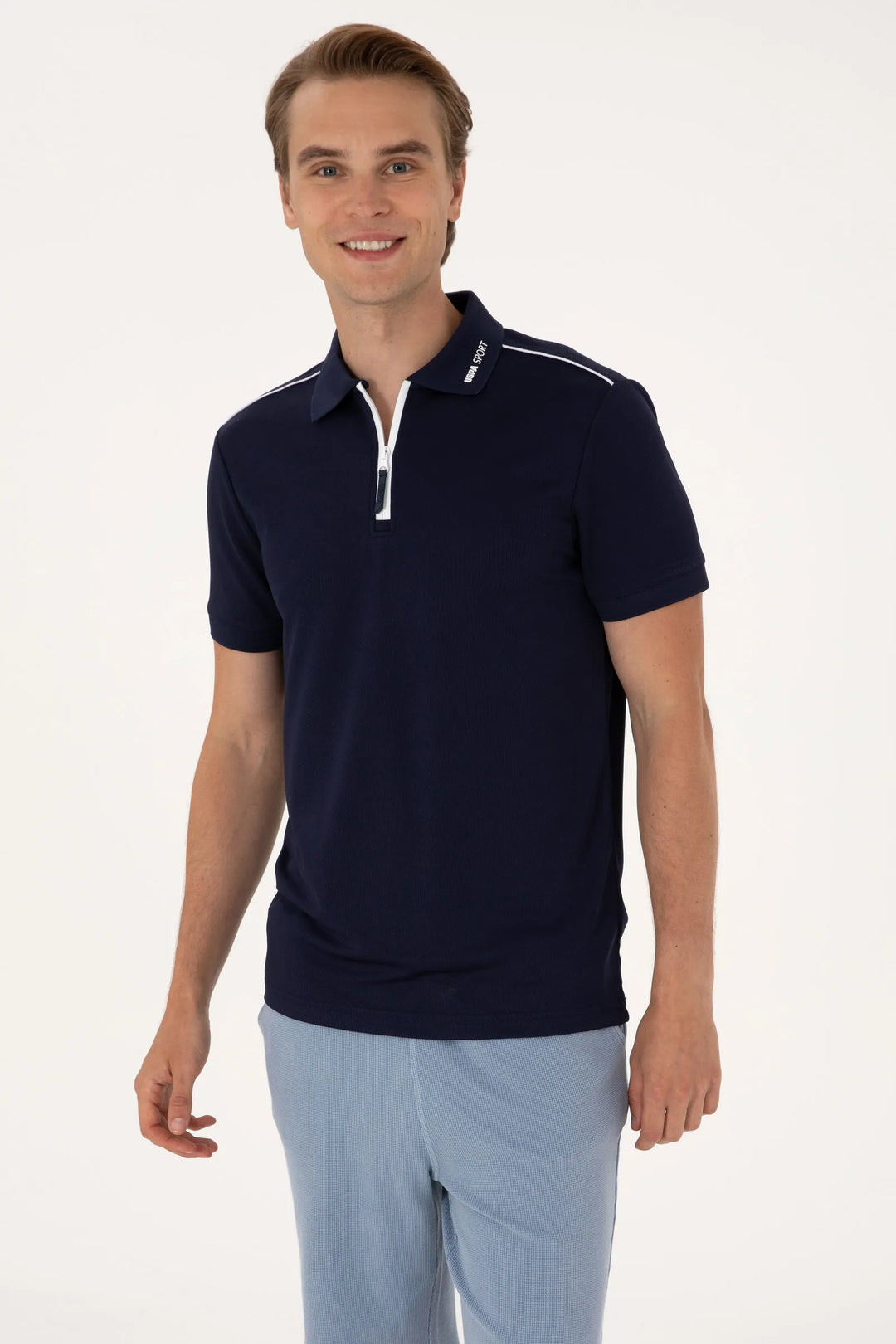 Navy Blue Regular Fit Polo Shirt